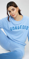 ZEYO Women Cotton Blue Track suit Tie-Dye Printed Co-ords set