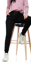 ZEYO Women's Joggers Tringle Printed Black Regular Fit Track Pant