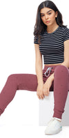 ZEYO Women's Joggers Tringle Printed Mauve Regular Fit Track Pant