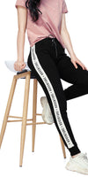 ZEYO Women's Joggers Side Striped Black Regular Fit Track Pant
