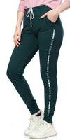 ZEYO Women's Joggers Typography Green Regular Fit Track Pant