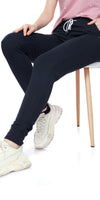 ZEYO Women's Joggers Solid Plain Navy Blue Regular Fit Track Pant