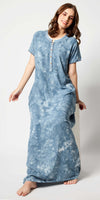Zeyo Women Rayon Grey Tie Dye Print Nighty