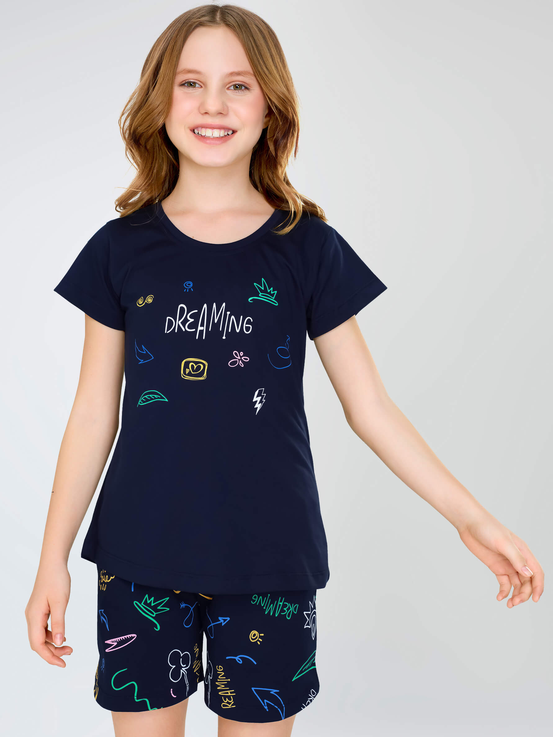 Zeyo Women's Cotton Printed Night Suit Set - Stylish Top & Shorts Sleepwear | Half Sleeve, Regular Fit