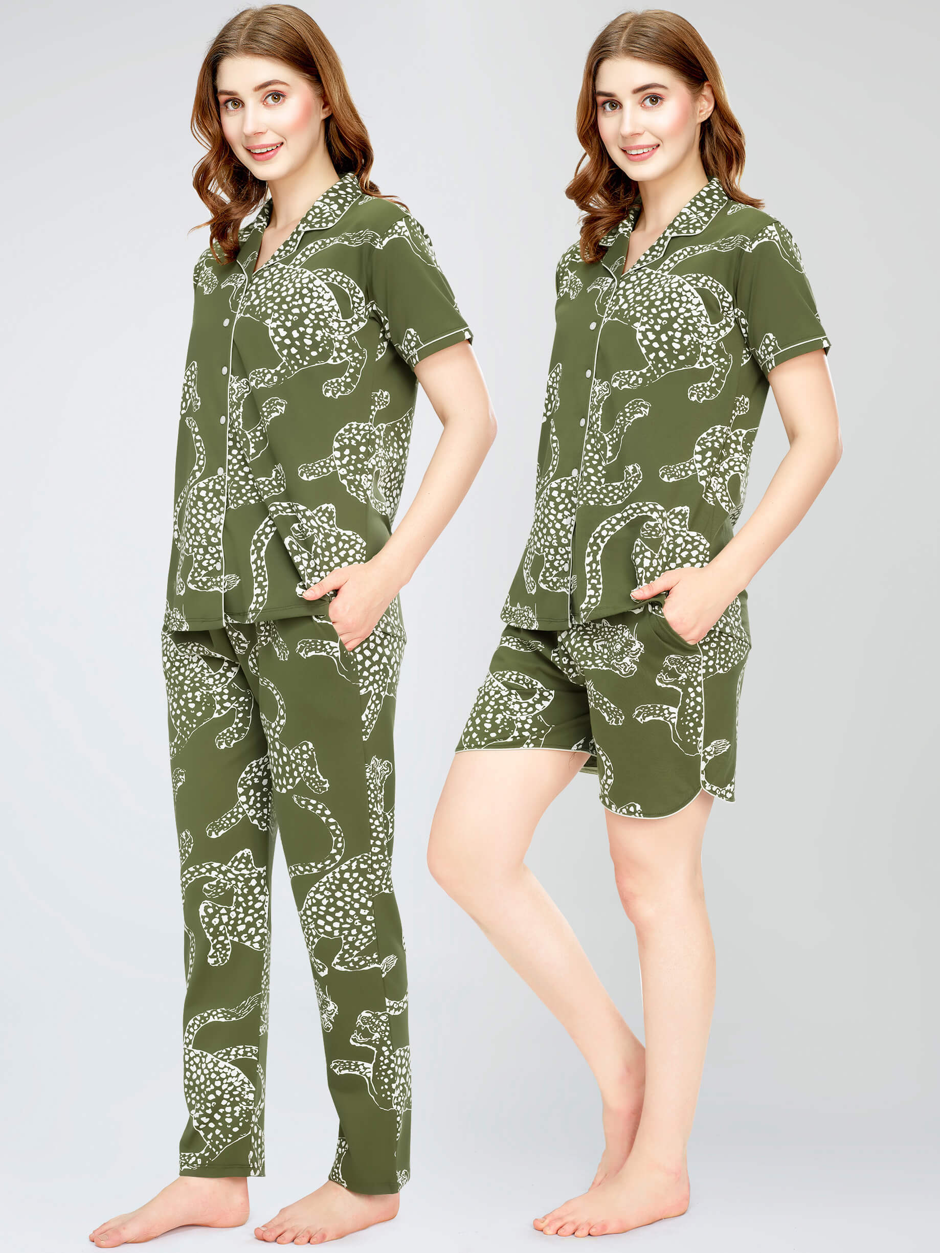 night suit set for women night suit dress for women cotton stylish latest top pajama set nightwear cotton pyjama sleeve sleep home wear ladies nursing feeding front open night shirt ZEYO night suit set co ord set for women