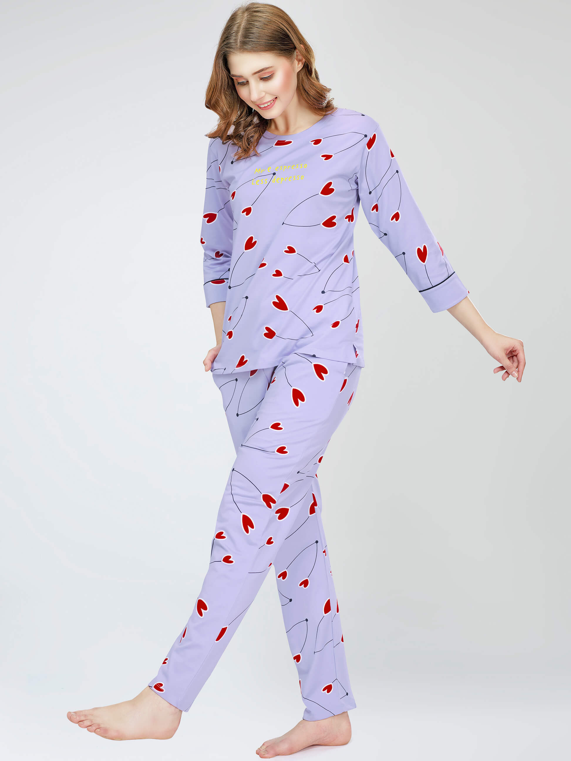 night suit set for women night suit dress for women cotton stylish latest top pajama set nightwear cotton pyjama sleeve sleep home wear ladies nursing feeding front open night shirt ZEYO night suit set co ord set for women