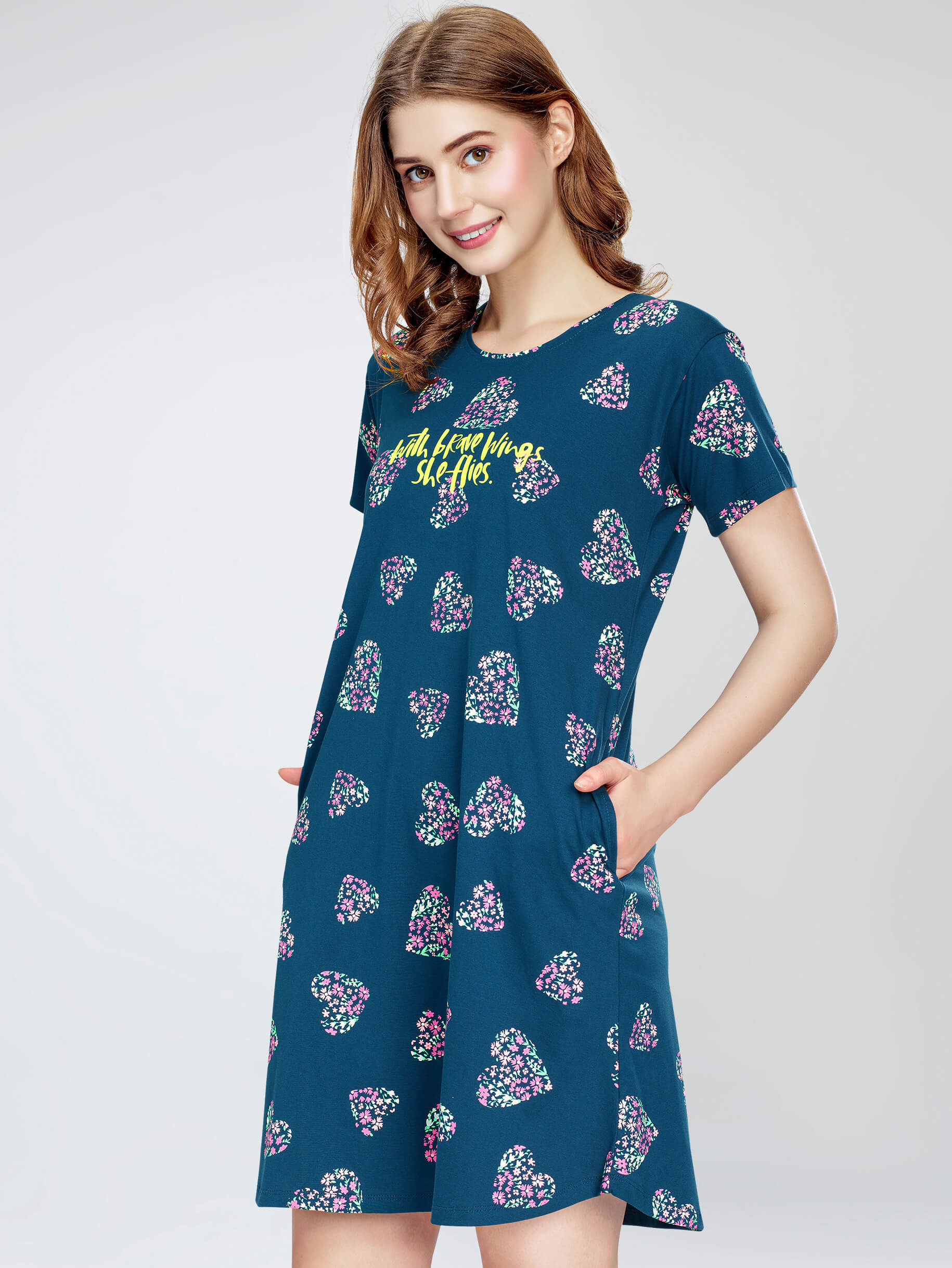 long tshirt top dress women cotton night wear sleep dress gown slip onepiece western short nighty girl summer stylish