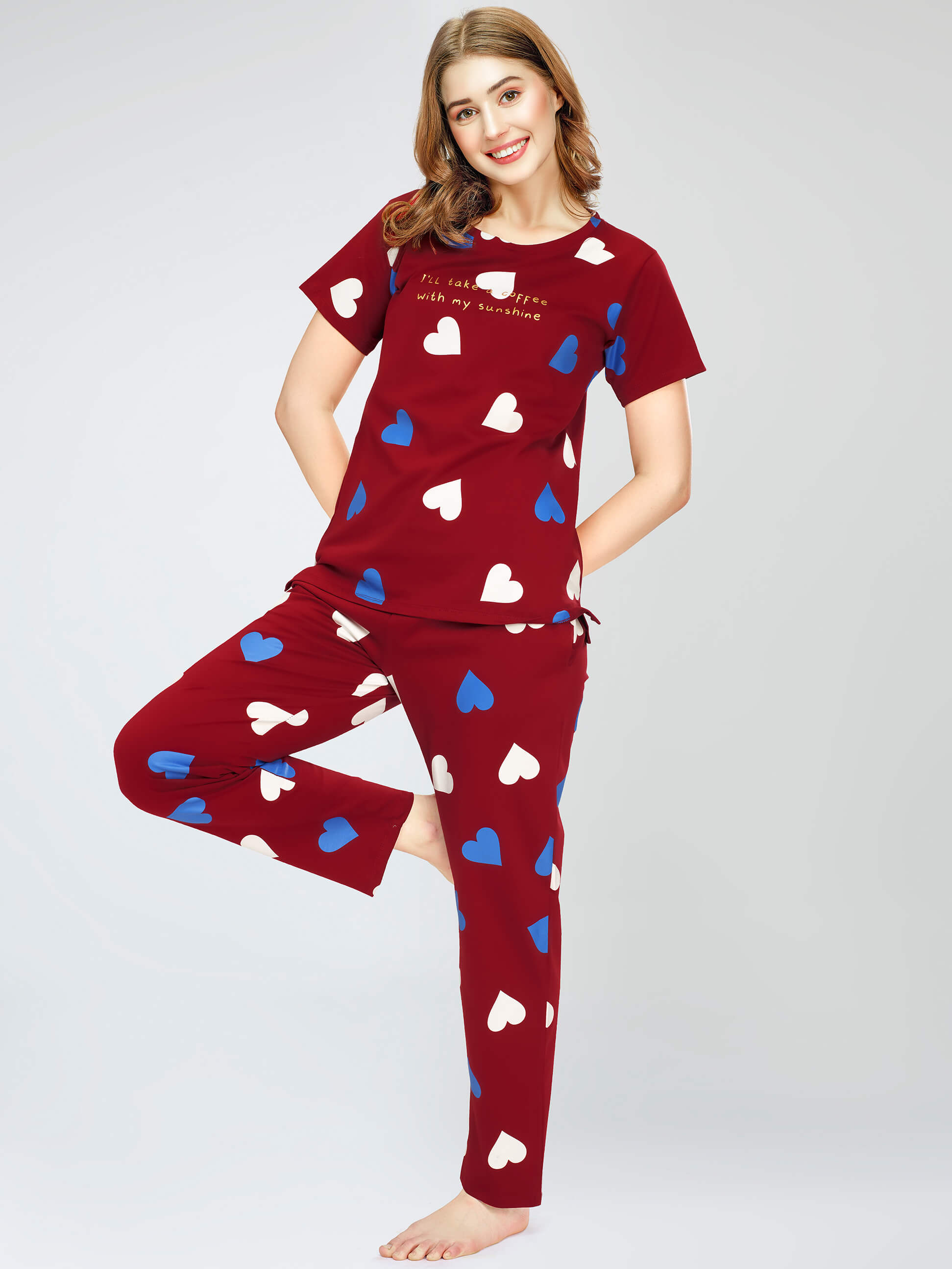 night suit set for women night suit dress for women cotton stylish latest top pajama set nightwear cotton pyjama sleeve sleep home wear ladies nursing feeding front open night shirt ZEYO night suit set co ord set for women