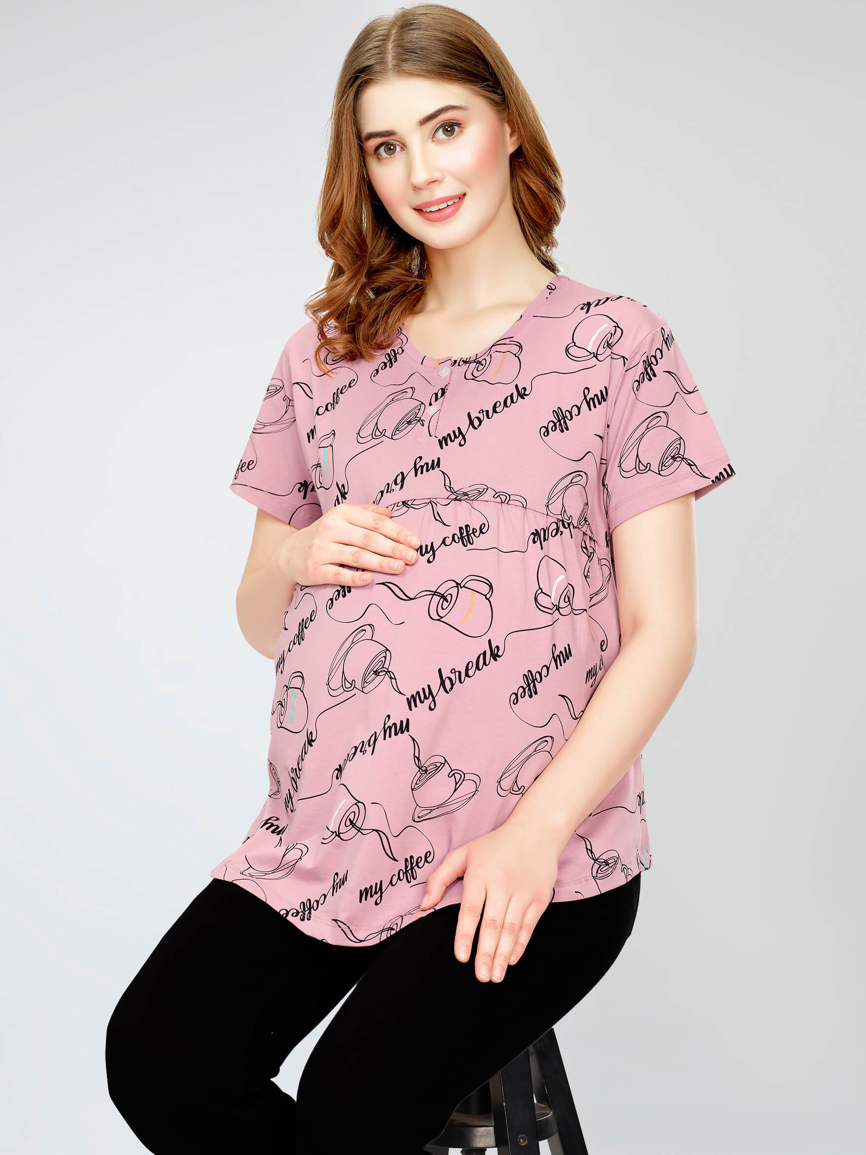 maternity nursing feeding top breastfeeding babyfeeding horizontal zipper clothes for women tops tshirts