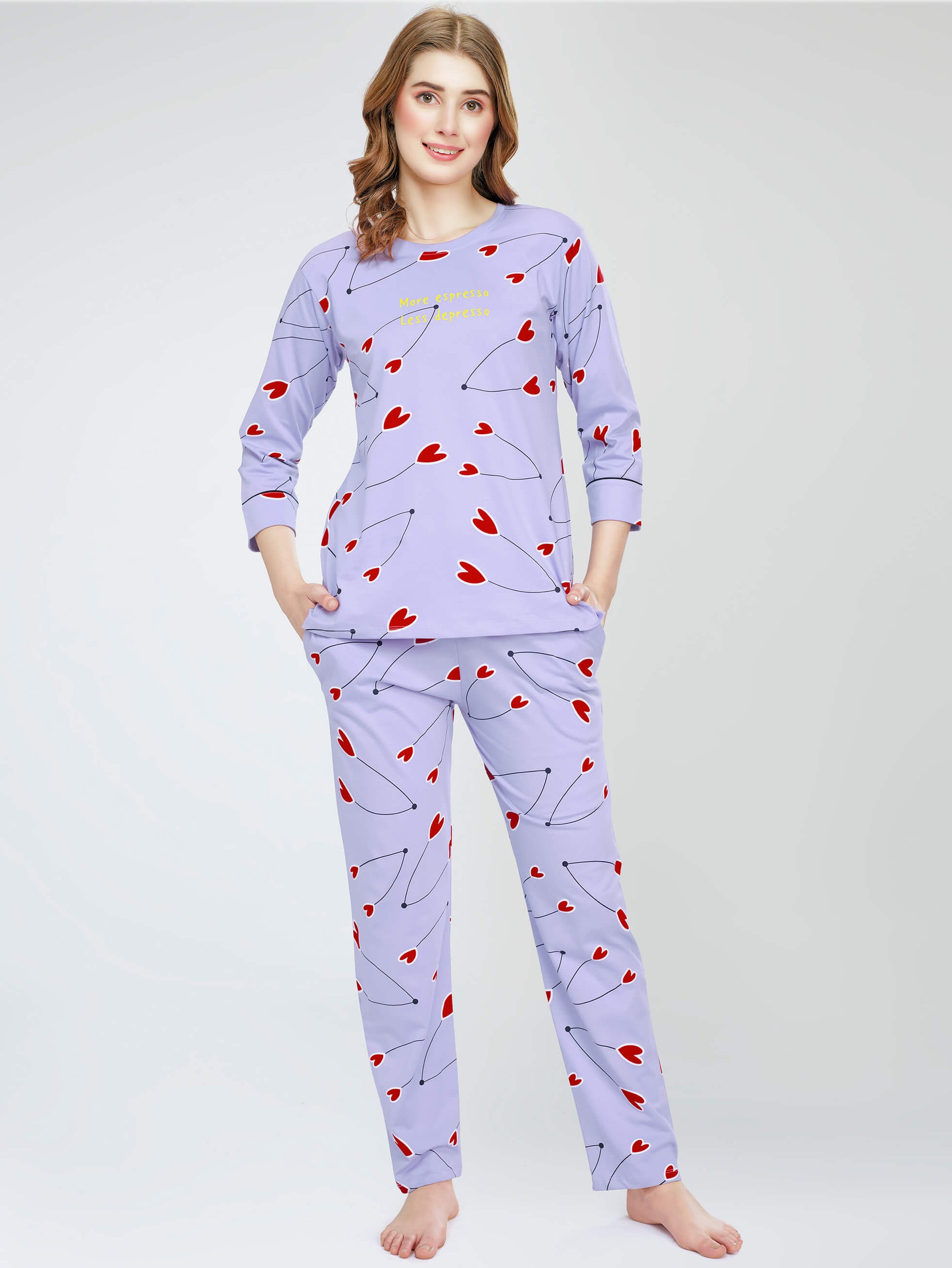 night suit set for women night suit dress for women cotton stylish latest top pajama set nightwear cotton pyjama sleeve sleep home wear ladies nursing feeding front open night shirt ZEYO night suit set co ord set for women