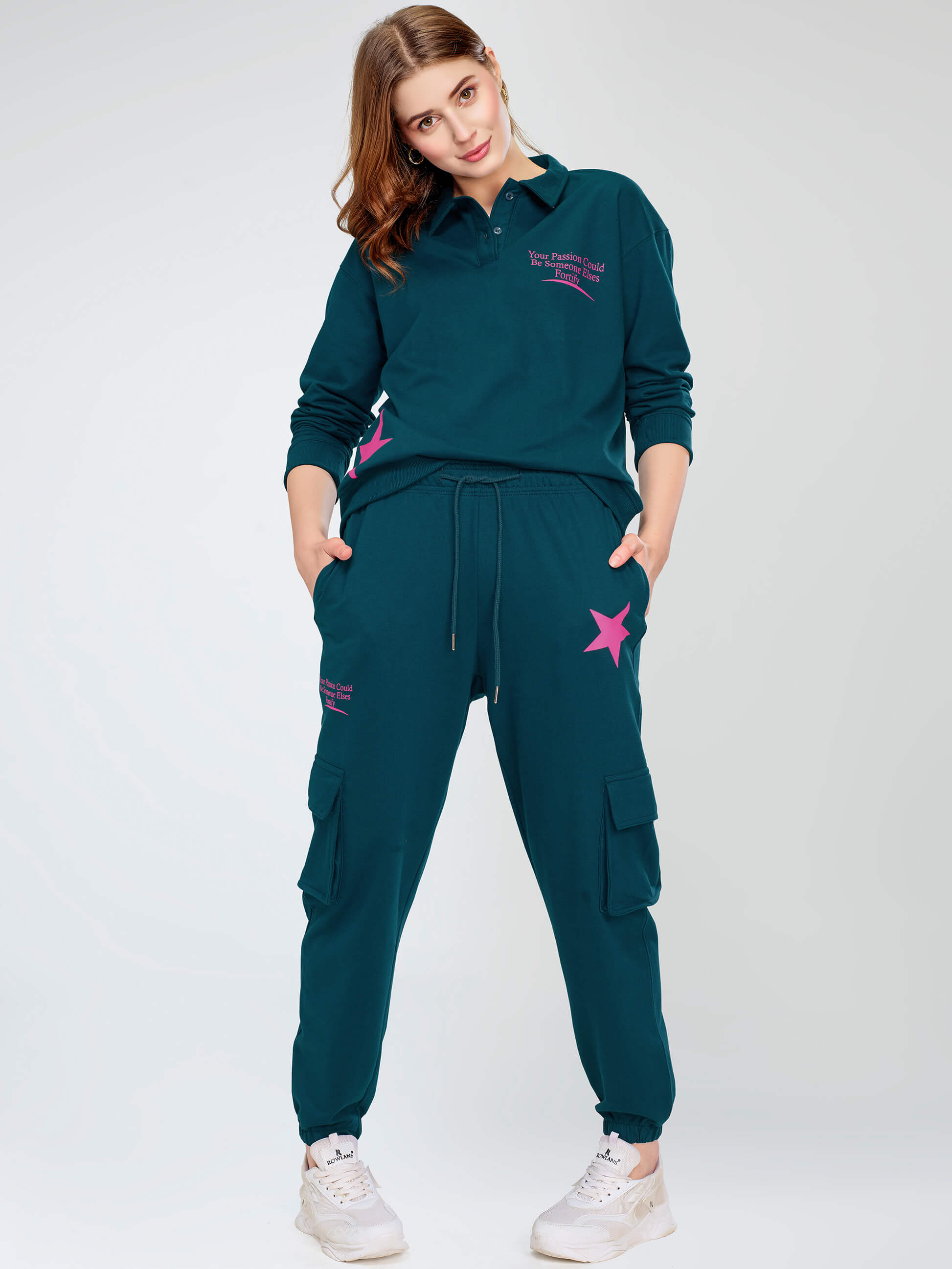 Track Suit full Sleeve Round Neck tracksuit set for Women Stylish printed Sportwear Joggers suit for jogging cycling workout training running activewear loungewear gymwear home wear regular fit