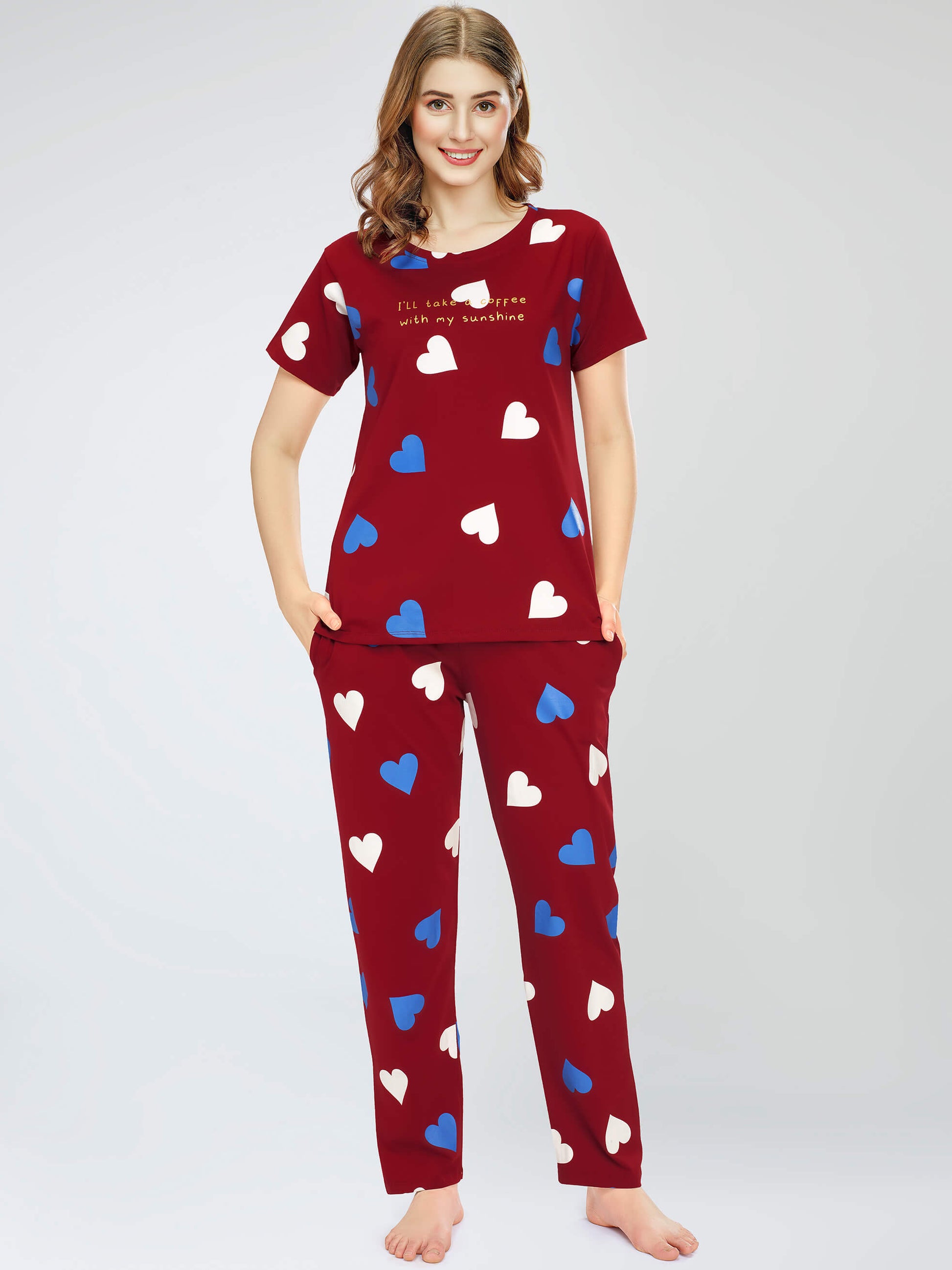 night suit set for women night suit dress for women cotton stylish latest top pajama set nightwear cotton pyjama sleeve sleep home wear ladies nursing feeding front open night shirt ZEYO night suit set co ord set for women