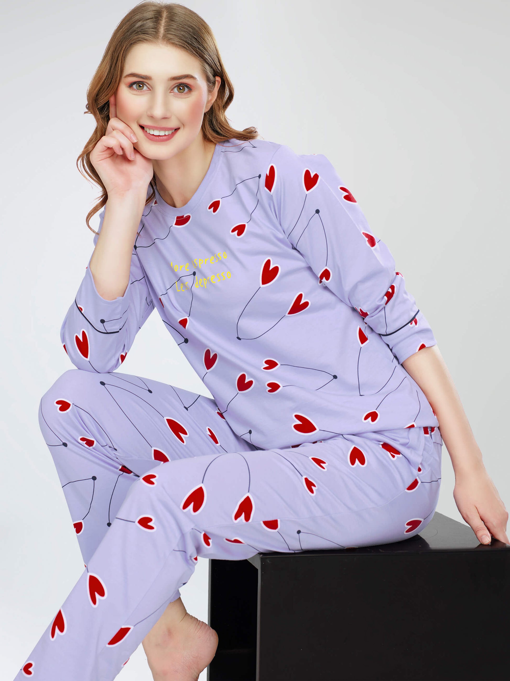 night suit set for women night suit dress for women cotton stylish latest top pajama set nightwear cotton pyjama sleeve sleep home wear ladies nursing feeding front open night shirt ZEYO night suit set co ord set for women