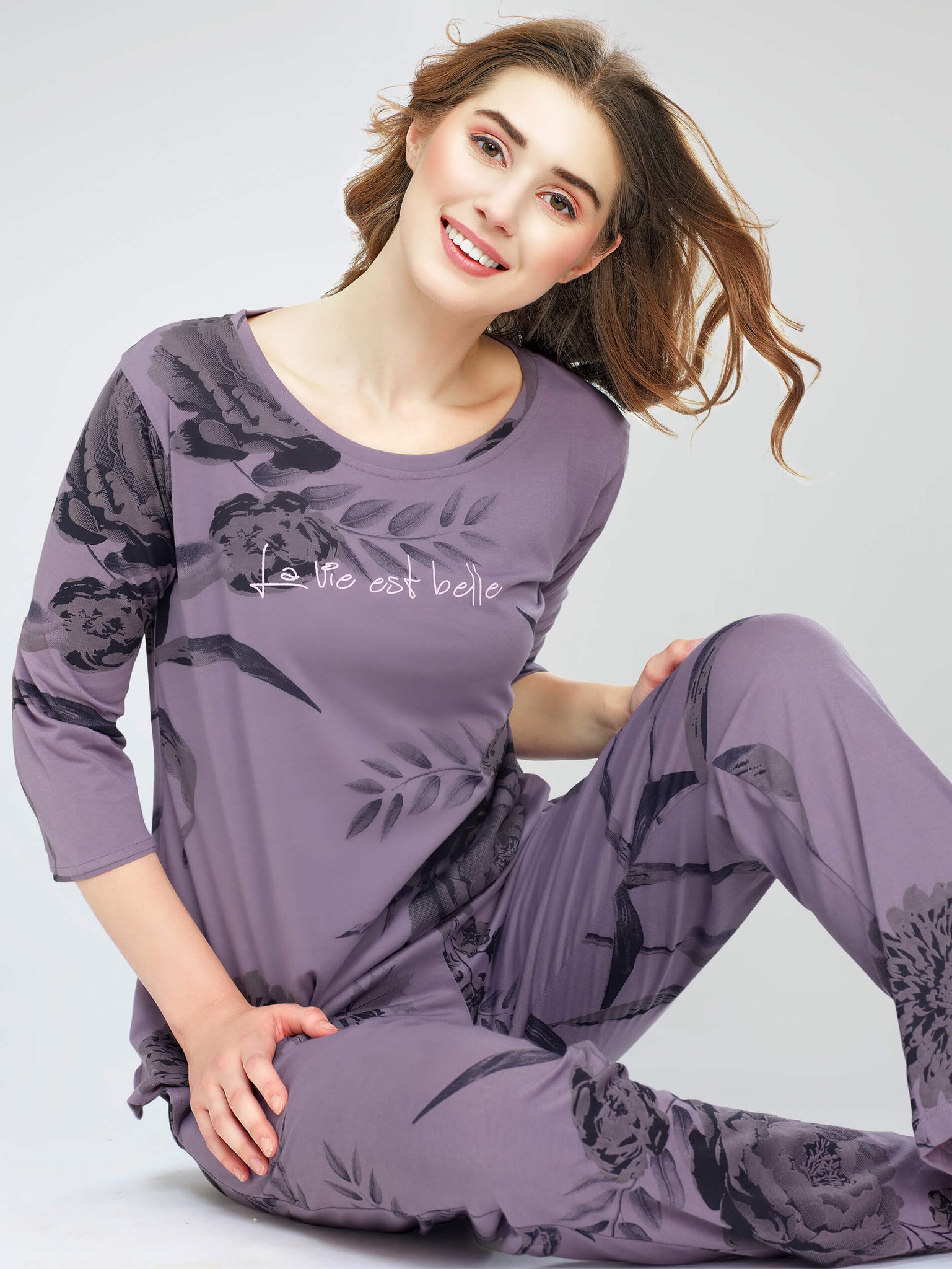 night suit set for women night suit dress for women cotton stylish latest top pajama set nightwear cotton pyjama sleeve sleep home wear ladies nursing feeding front open night shirt ZEYO night suit set co ord set for women