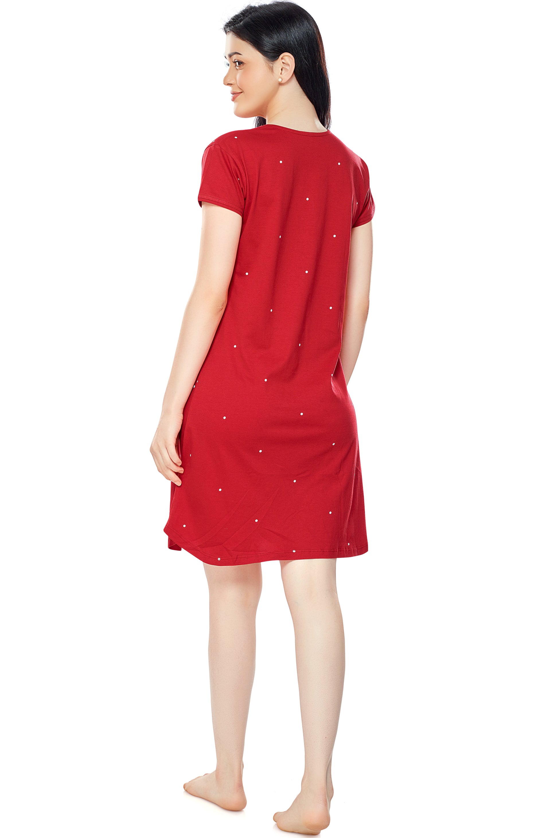 Short Sleeves Red Cotton Nighty at Best Price in Surat