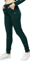 ZEYO Women's Joggers Solid Plain Green Regular Fit Track Pant