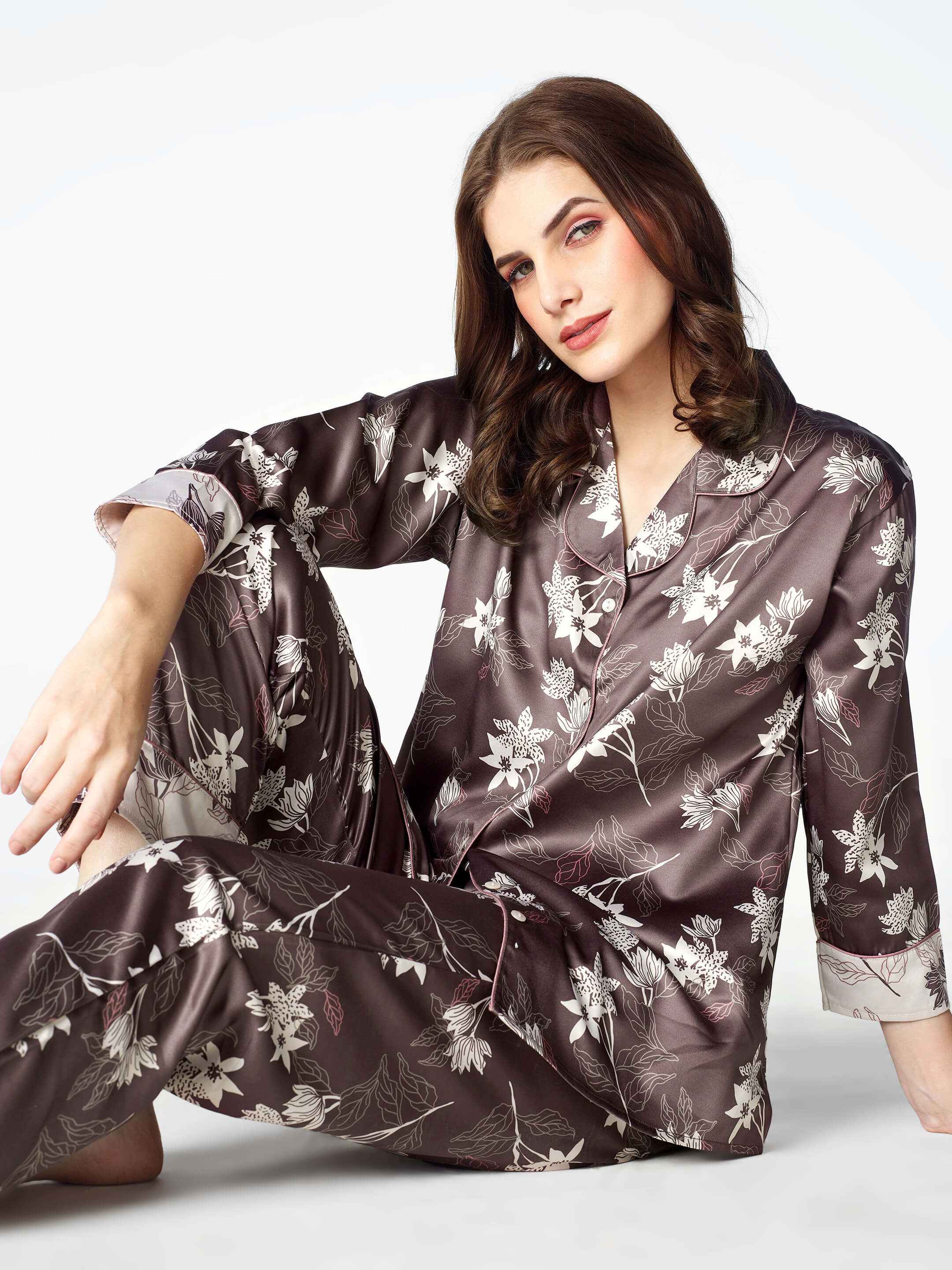 Floral silk pyjamas new arrivals