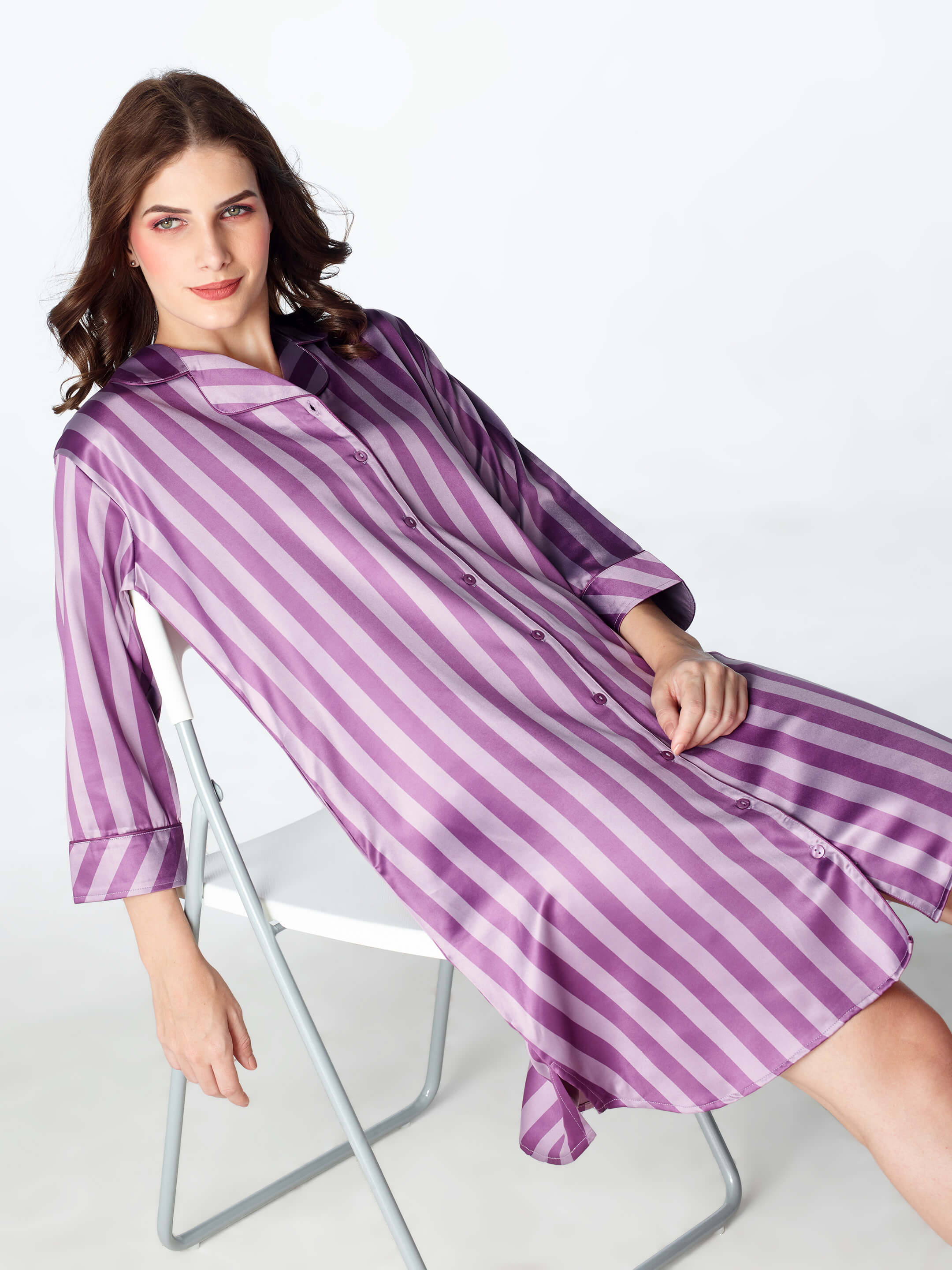 Denim Full Sleeve Long Dress with Embroidery - 8 – Trendyfashionbysn